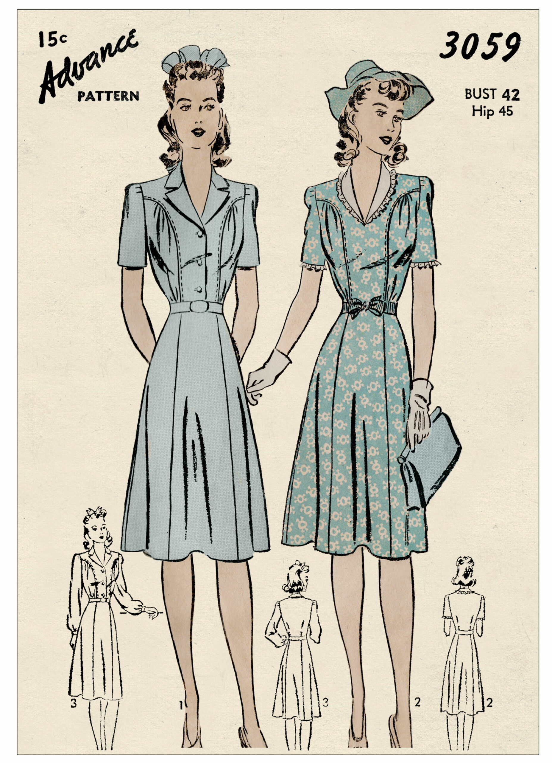 1940s Wartime Tea Dresses Sewing Pattern – My Vintage Wish